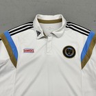 Philadelphia Union Shirt Mens Medium White Mls Soccer Adidas Climalite Polo
