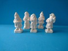 5 Ceramic Bisque Santa Claus Historical Versions Ready To Paint Brand New