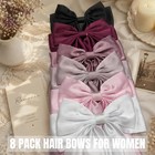 Hair Bows For Women Girls  8 Pcs Large Satin Hair Ribbon Bow Clips With Long    