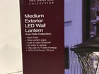Home Decorators Collection Avia Falls Black Med Outdoor Led Dusk-dawn Wall Light