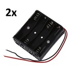 2x 8-aaa Battery Holder Case Spring Plastic Box Tow Layers Stacked Wires Dc 12v