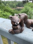 Vintage Woodland Squirrel Figurines Set Of 3 Ceramic Cute Forest Decor