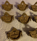 Great Set  8  Unique  Antique  Brass  Drop Bail  Pulls  For Drawers  Urn Design