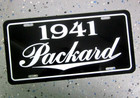 1941 Packard License Plate Car Tag  41 Business Coupe Super 8 Sedan 180 Sport