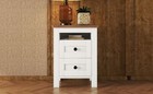 2-drawer Farmhouse Wooden Nightstand With Well-proportioned Design