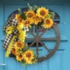 1pc Fall Farmhouse Sunflower Wreath - Rustic Front Door   Indoor outdoor Decor