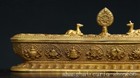 Chinese Ancient Bronze Gilt Double Beast Eight Treasures Incense Burner Censer