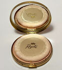 Rare Vtg Nos Mcm Royale Powder Compact Mirror Brushed Gold Tone Bow Makeup Crown
