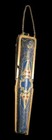 Antique Italian Leather Fan Bag Ornate Gilded Collectible Purse Wristlet  1800s
