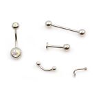 9pc Set Pro Body Piercing Kit 14g   16g Curved Needles Nose Belly Tongue Eyebrow