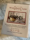 Winterberry Lane 2pc Stemless Wine Glass Set 18 5 Oz Hand Painted Holly