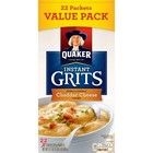 Quaker Instant Grits Cheddar Cheese Naturally Flavored  0 98 Oz 22 Count Box