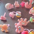 Girls Lot Adjustable Plastic Multicolor Charm Rings Animals Fairytale Flowers
