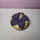 Japanese Buddhist Orin Bell Singing Bowl Fabric Pillow Vintage Purple Gold 