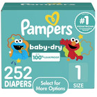 Pampers Baby Dry Baby Diapers Size 1  252 Count