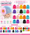 10 Pc Baby Girl Chiffon Flower Hats Infant Turban Crochet Newborn Knit 0-12m Lot
