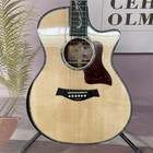 Cutaway Acoustic Guitar Solid Spruce Top Rosewood Fretboard Abalone Shell Inlay