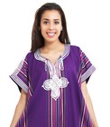 Moroccan Kaftan Caftan Beach Cover Up Summer Dress Casual Linen Sm-lg Purple