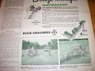 Vintage  Allis Chalmers  Advertising Page -wd Tractors   Hay Implements- 1957