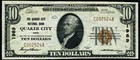 Quaker City Oh-ohio  10 1929 T-1 National Bank Note Ch  1989 Quaker City Nb Vf 