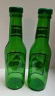 2 Vtg Salt   Pepper Shakers Green Glass A  Busch O doul s Beer Bottles 80s
