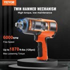 Vevor Air Impact Wrench 3 4  Square Drive 1870ft-lb Nut-busting Torque 90-120psi