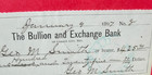 1897 Carson City   Nevada  cc Mint   bullion Exchange  Geo Smith Bank Check Doc