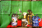 Vintage Indanthren Linen Kitchen Tea Towel Various Beer Steins Germany Canada