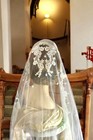 Vintage Ladies 1960s Whip Cream White Wedding Veil Adjustable 