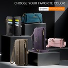 Flip Zipper Leather Wallet Case For Iphone 17 Pro Max 16 15 14 13 12 11   Strap