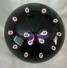Selkirk Glass Scotland Purple Butterfly 1985  Hand Blown Paperweight    3 5 h