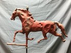 Antique Vintage 19th Century Red Running Horse Copper Weathervane Old 1032-26b