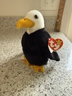 Retired 3rd Gen 1996 Ty Beanie Baby Babies Baldy The Eagle  With Tag  Rare Find 