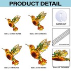 Sunflower Hummingbird Faux Stained Glass Suncatcher Window Hanging Decor Gift