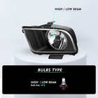 For 2005-2009 Ford Mustang Headlights Pair Black Housing Clear Reflector Bulbs