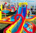 18ftx14ft Inflatable Water Slide Park For Kids  Big Waterslide Bounce House      