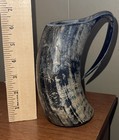 Ale Horn Alehorn Viking Horn Drinking Mug Authentic Tankard Natural Finish Vguc