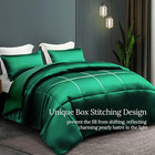 2-piece Twin Comforter Set Reversible Satin Pillowcase Lightweight Deep Green