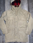 Woolrich Jacket Men   s Size Small Beige Wool Plaid Liner Weatherproof Vintage