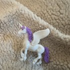 White Winged Unicorn Pegasus Figurine  Purple Mane   Tail - Fantasy