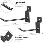 50 Packs Slatwall Hooks 4 Inch 6 Inch Panel Display Hooks Metal Slat Wall Black