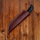 Handmade Damascus Hunting Knife Fixed Blade Black Sculpted Handle Leather Sheath