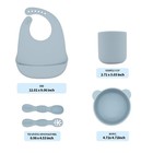 Babyx Silicone Feeding Set 5pc Suction Bowl Training Spoon Fork Cup Bib Blw Baby
