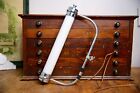 Antique Medical Lamp Dental Light Milk Glass Globe Cloth Cord Industrial Rare