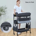 Portable Baby Changing Table - 2 Storage Baskets  Foldable  Waterproof  grey 