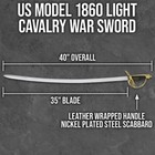 Us 1860 Light Cavalry War Sword   35  Carbon Steel Blade   Scabbard   40  Length