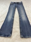 Miss Me Girls Size 8 Bootcut Jeans Embroidered Bejeweled Cowgirl Usa Authentic