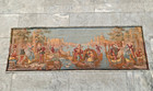 Vintage French Pictorial Tapestry Wall Hanging Dancing Scene Romantic Wall Art