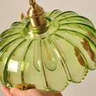 Vintage Green Carved Glass Ceiling Hanging Lamp Kitchen Pendant Light Fixture