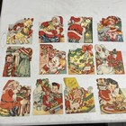 Antique Vintage 12 Christmas Mechanical Cards With Box And Envelope  1940s 50s 